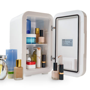 6L Touch Operated Beauty, Cosmetics & Skincare Fridge with the door open.