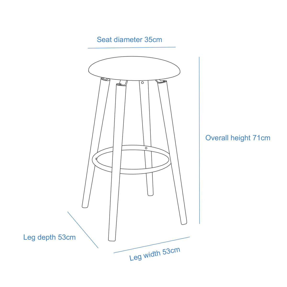 2 Cotton/Steel Modern Padded Barstools (Grey/Wood)