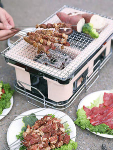 Portable Hibachi Tabletop Grill Dual Charcoal BBQ Chambers