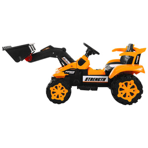 Side view of the Children's Electronic Ride-on Front Loader construction truck.