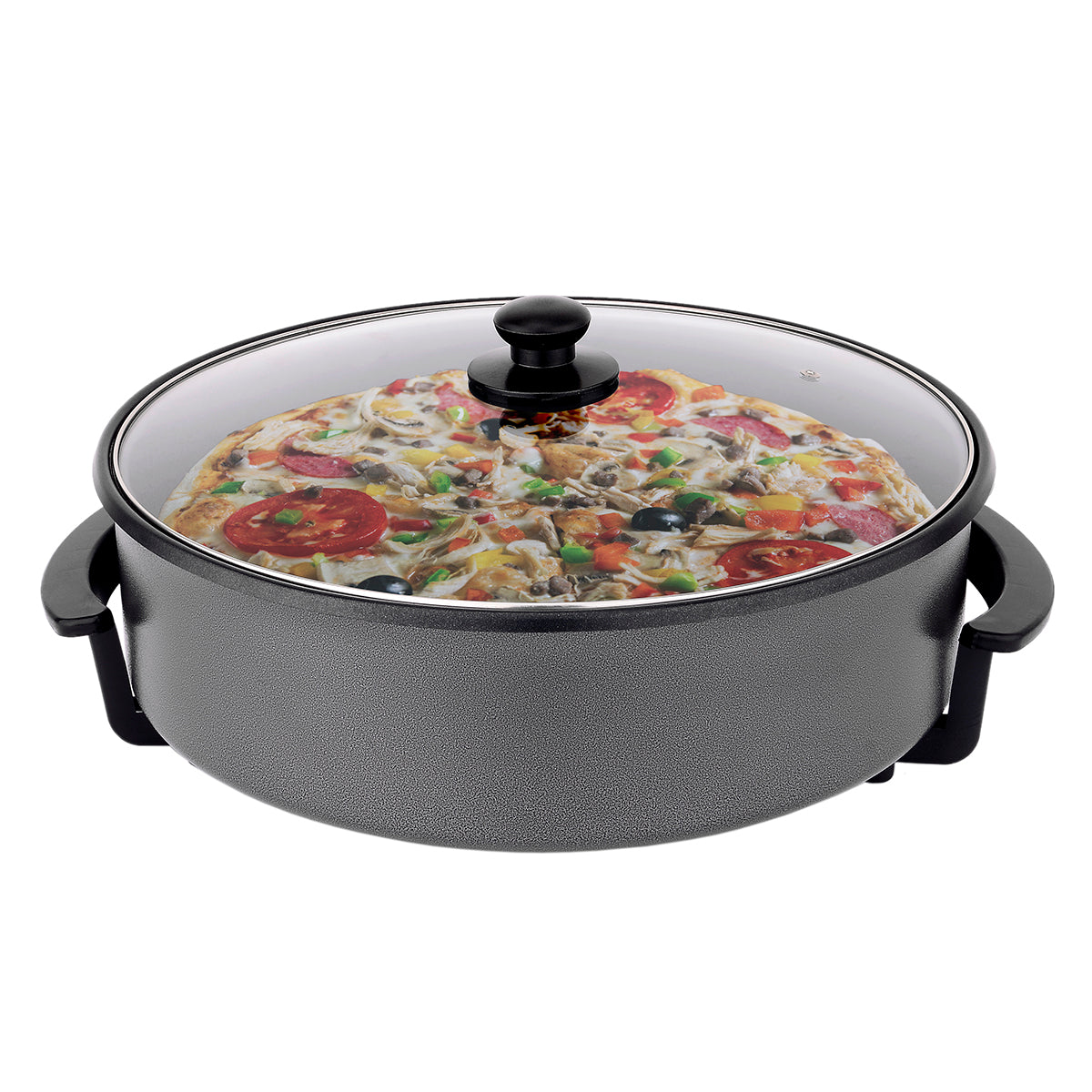 Non-Stick Electric Fry Pan (Dark Grey) 38cm Diameter, 240°C Max