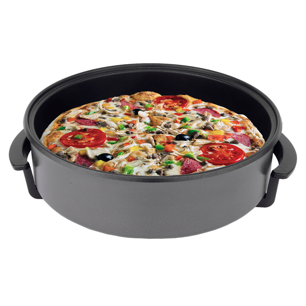 Non-Stick Electric Fry Pan (Dark Grey) 38cm Diameter, 240°C Max