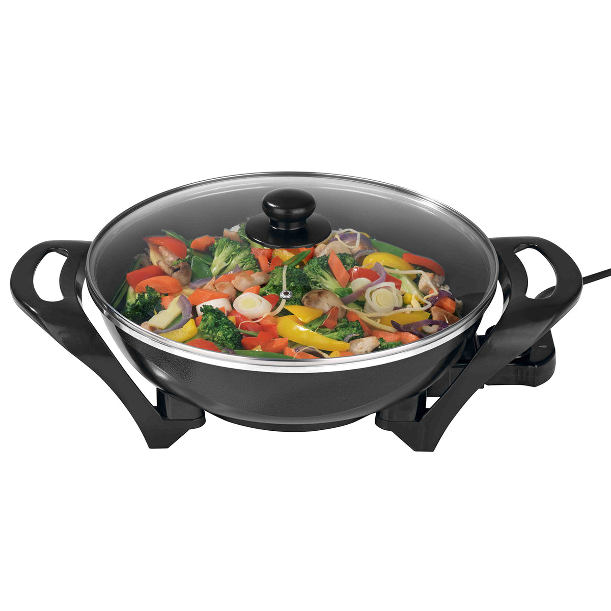 Large Electric Wok, Non-Stick, 5.4L Capacity, 240°C Max