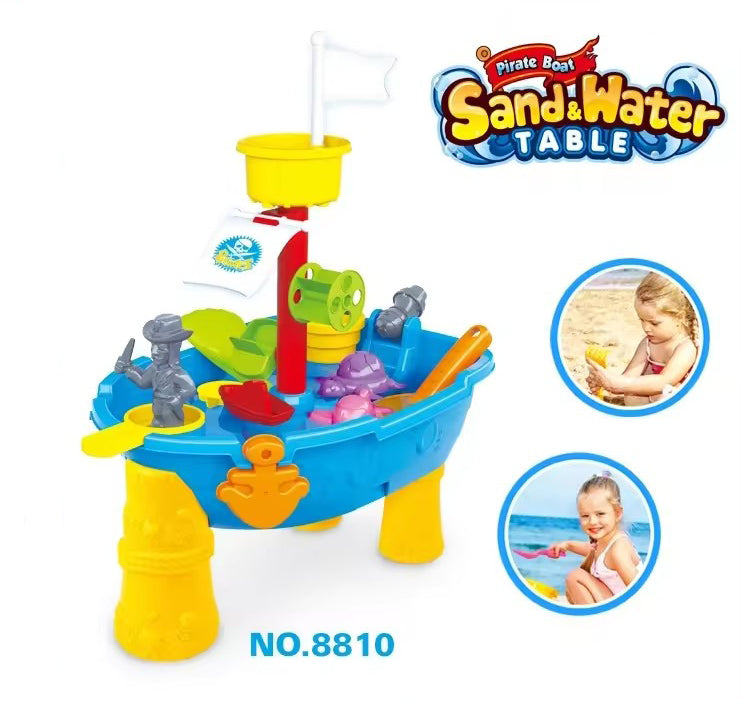 Pirate Ship Modelled, Sand and Water Table with 24 Accessories