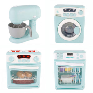 4-Piece Home Appliance Toy Set - Mixer, Washing Machine, Oven & Dishwasher