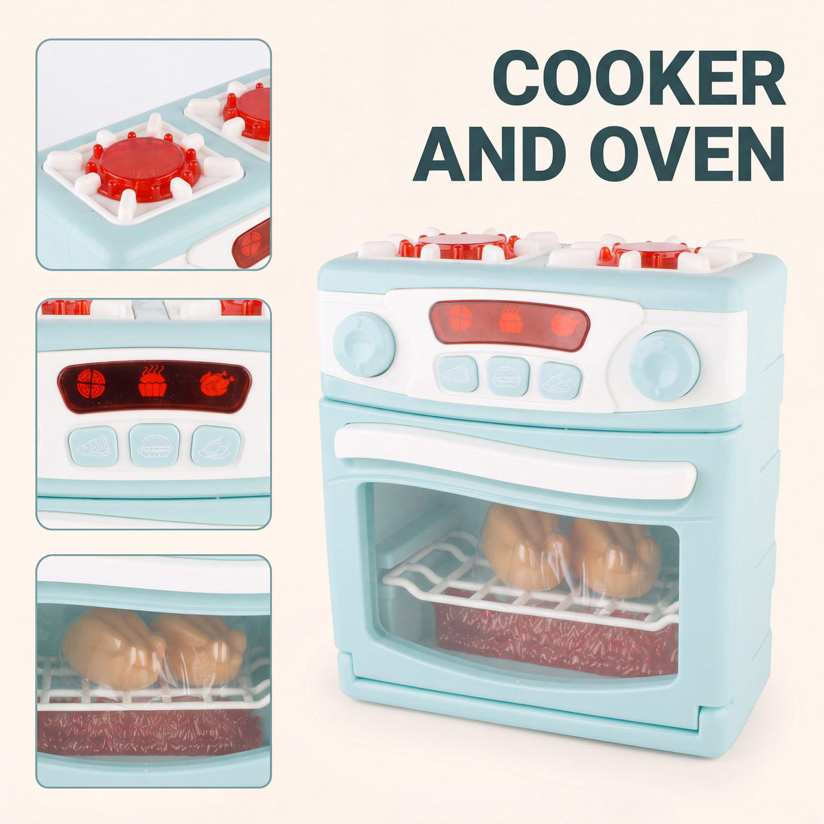 4-Piece Home Appliance Toy Set - Mixer, Washing Machine, Oven & Dishwasher