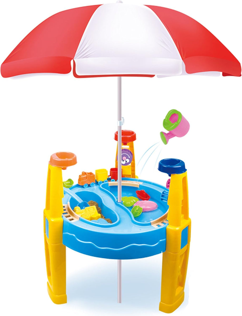 Sand and Water Table Toy Set with Umbrella Lenoxx Electronics