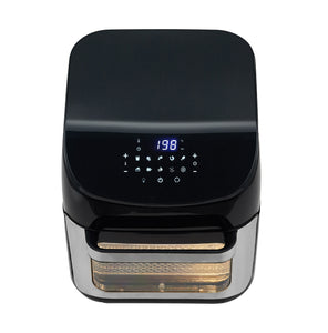 Top view of the 12L Digital Air Fryer Oven with a fully digital touch screen.