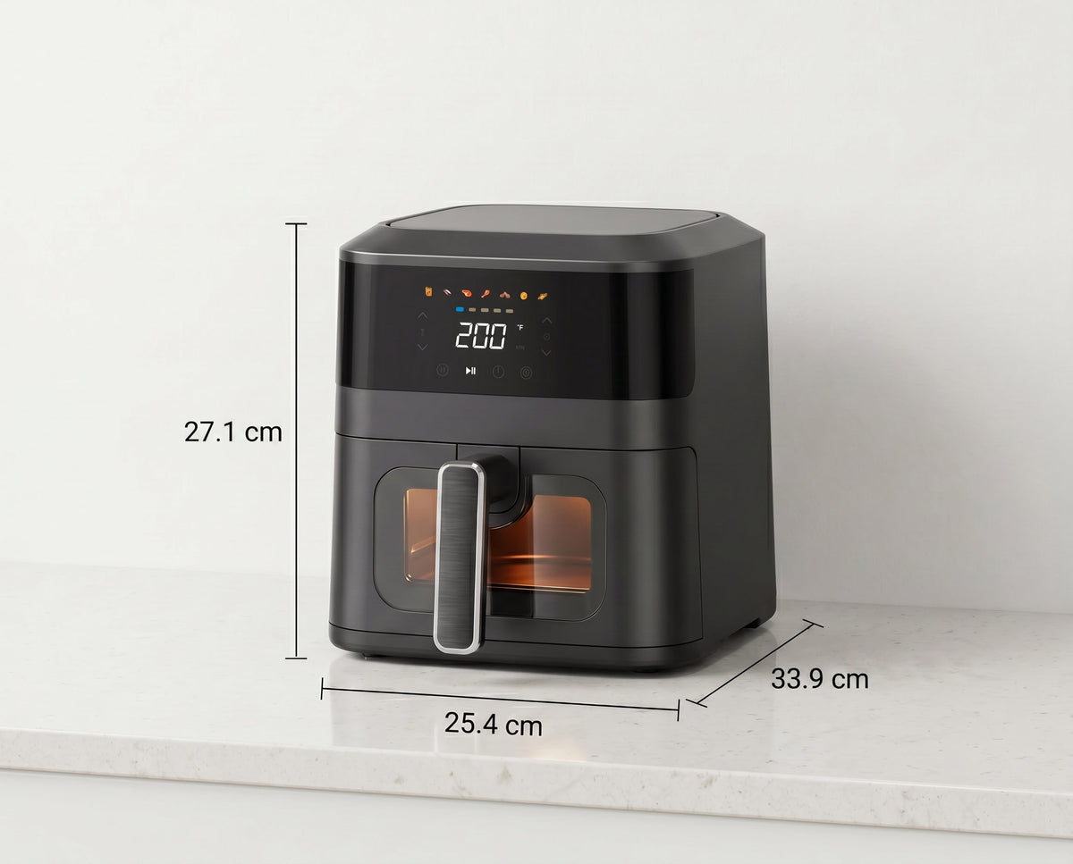 1400W 5L Non-Stick Digital Air Fryer with Clear Viewing Window