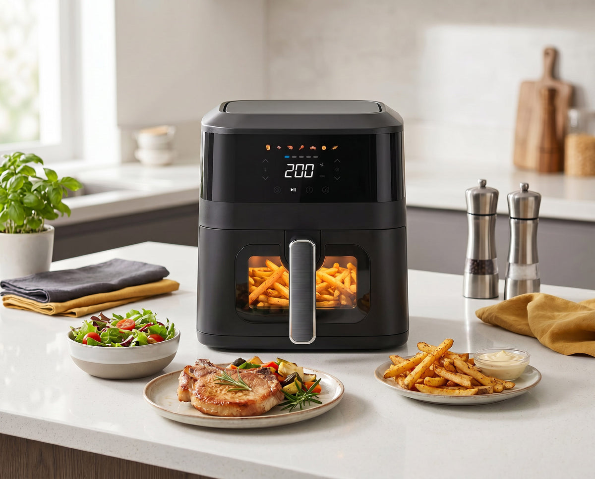 1400W 5L Non-Stick Digital Air Fryer with Clear Viewing Window