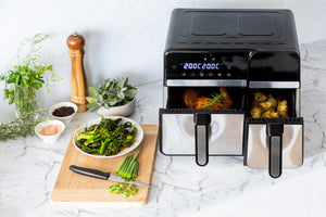 10L Digital Dual Zone Air Fryer w/ Dual Temperature Control