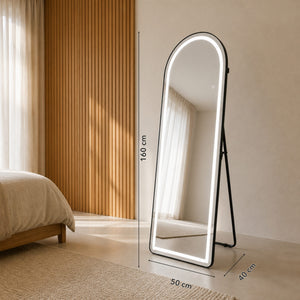 Full-Length Mirror with LED Light and Smart Touch Controls