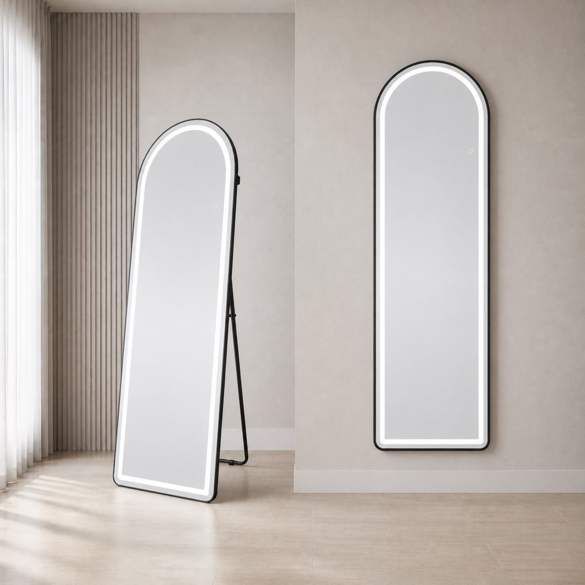 Full-Length Mirror with LED Light and Smart Touch Controls