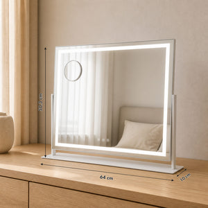 LED Makeup Mirror with Adjustable Brightness & Magnifying Mirror