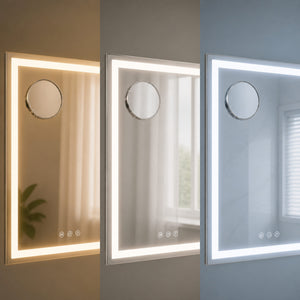 LED Makeup Mirror with Adjustable Brightness & Magnifying Mirror