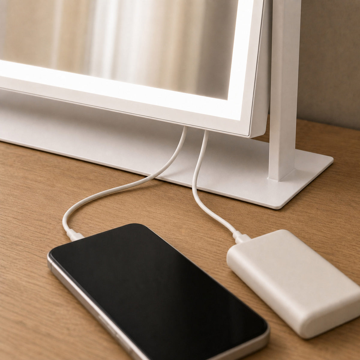 LED Makeup Mirror with Adjustable Brightness & Magnifying Mirror
