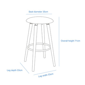 2 Cotton/Steel Modern Padded Barstools (Grey/Wood)