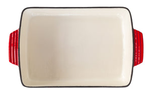 top view of the Enamelled Cast Iron Rectangular Roaster 