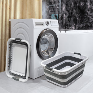 45L Space Saving Laundry Basket, Collapsible Hamper for Dorms, RVs, Homes and Garages