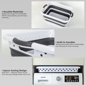 45L Space Saving Laundry Basket, Collapsible Hamper for Dorms, RVs, Homes and Garages