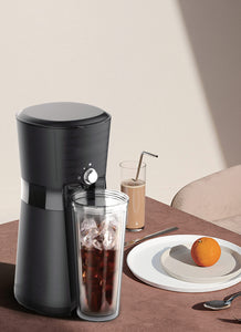 Iced Coffee Maker with 650ml cup filling with coffee.