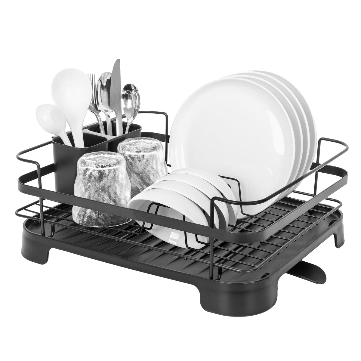 Steel Frame Dish Drying Rack Durable Steel Frame and Removable Utensil Holder