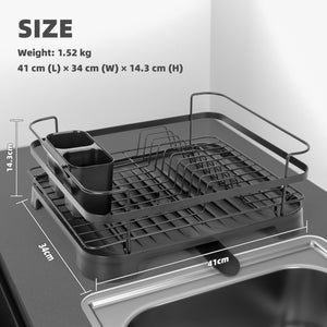 Steel Frame Dish Drying Rack Durable Steel Frame and Removable Utensil Holder