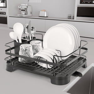 Steel Frame Dish Drying Rack Durable Steel Frame and Removable Utensil Holder