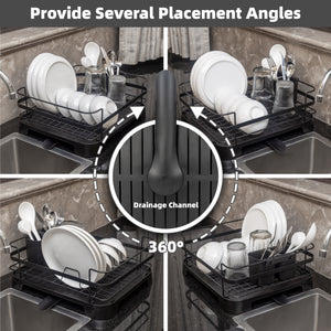 Steel Frame Dish Drying Rack Durable Steel Frame and Removable Utensil Holder