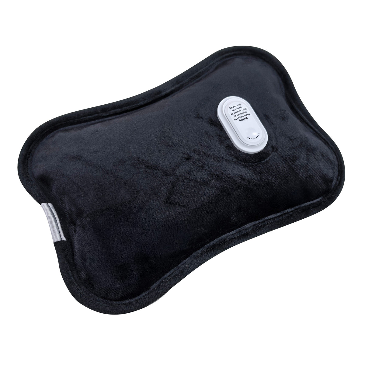 Black Rechargeable Electric Hot Water Bottle on a white background.

