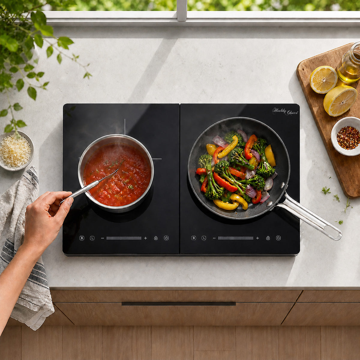 Slim Double Induction Cooker w/ 2 Plates, 2400W