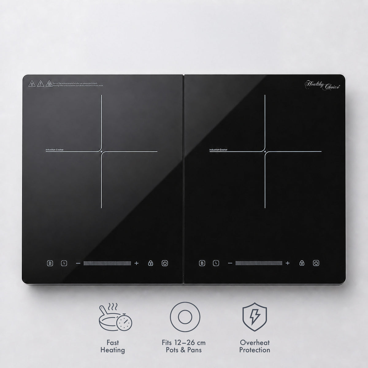 Slim Double Induction Cooker w/ 2 Plates, 2400W