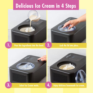 Step-by-step guide on making ice cream using ICC150 Healthy Choice ice cream maker.