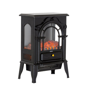 Electric Fireplace Heater with Panoramic 3 Sided Glass Design