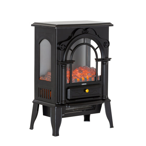 Electric Fireplace Heater with Panoramic 3 Sided Glass Design