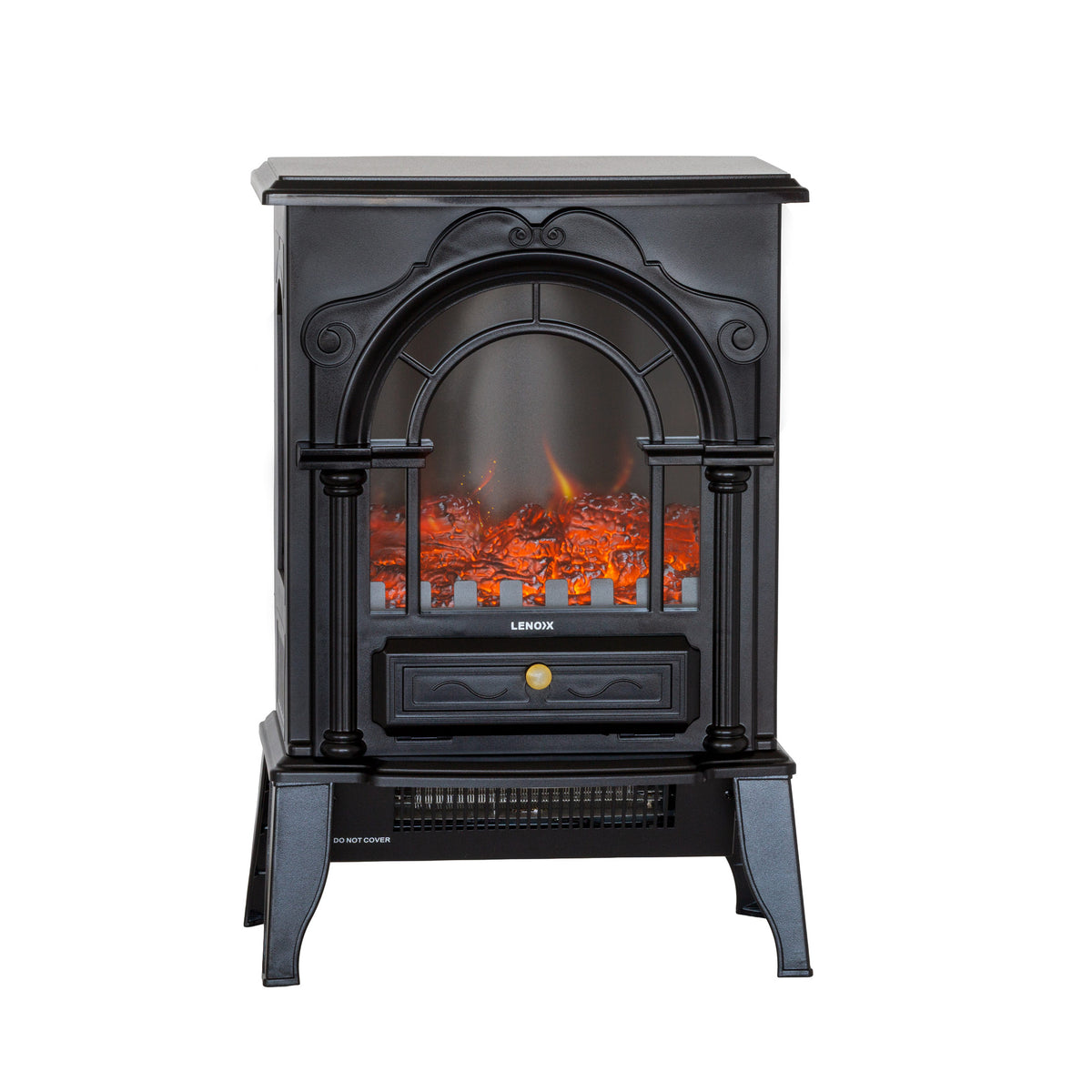 Electric Fireplace Heater with Panoramic 3 Sided Glass Design