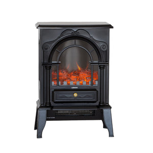 Electric Fireplace Heater with Panoramic 3 Sided Glass Design