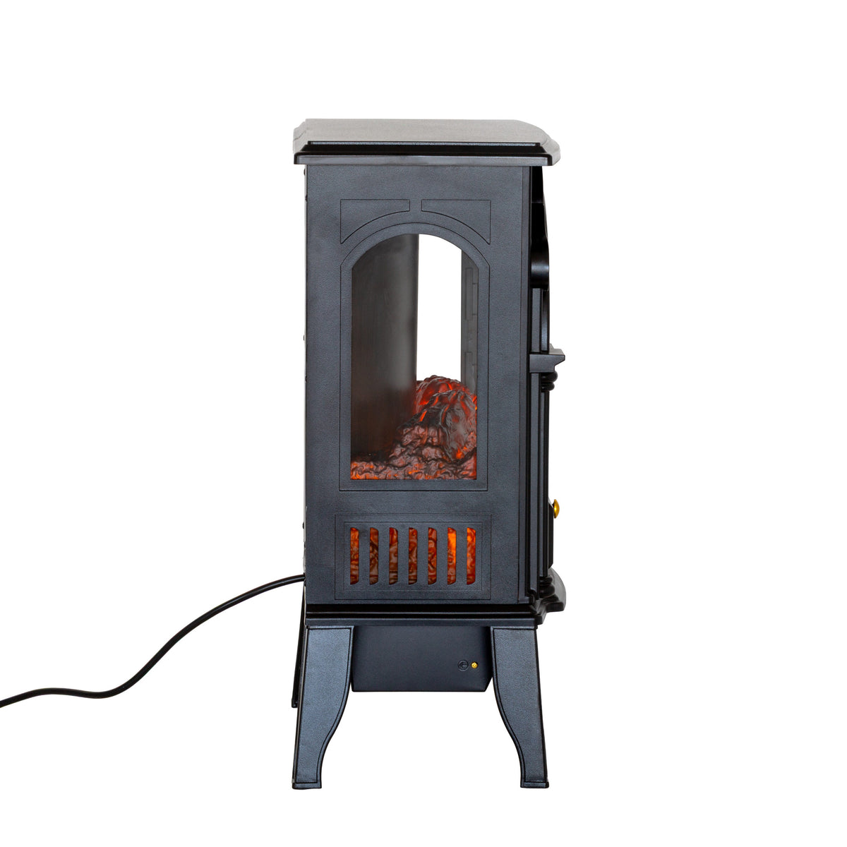 Electric Fireplace Heater with Panoramic 3 Sided Glass Design