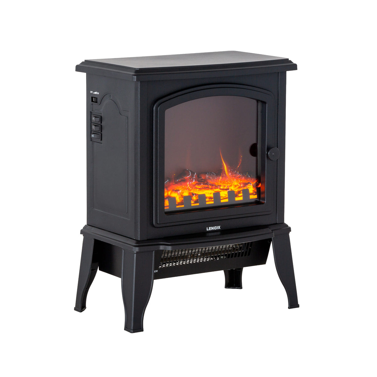 Electric Fireplace Heater with Realistic Log Flame Display