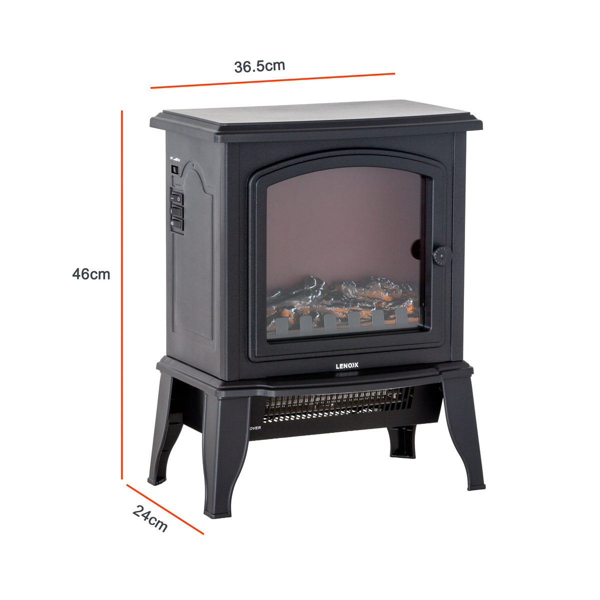 Electric Fireplace Heater with Realistic Log Flame Display