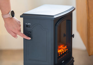 Electric Fireplace Heater with Realistic Log Flame Display