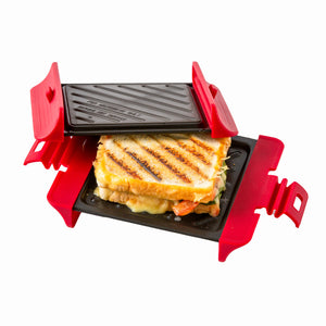 Compact Microwave Sandwich Maker Non-Stick Grill Plates