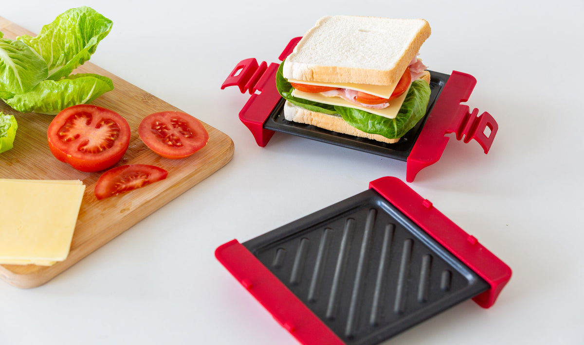 Compact Microwave Sandwich Maker Non-Stick Grill Plates