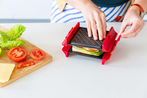Compact Microwave Sandwich Maker Non-Stick Grill Plates