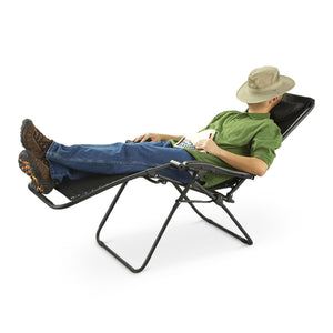 2 Pcs Zero Gravity Folding Reclining Chair (Black)