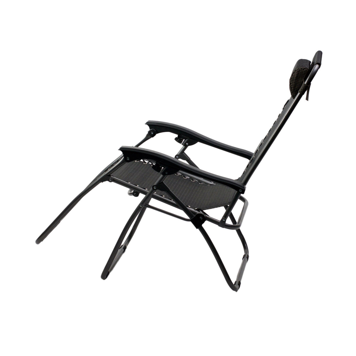 2 Pcs Zero Gravity Folding Reclining Chair (Black)