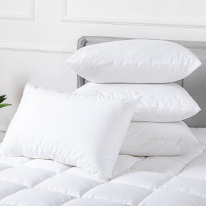 100% Cotton Pillow Cover with 800g Poly Fill – Hypoallergenic, Antibacterial, and Cooling Technology