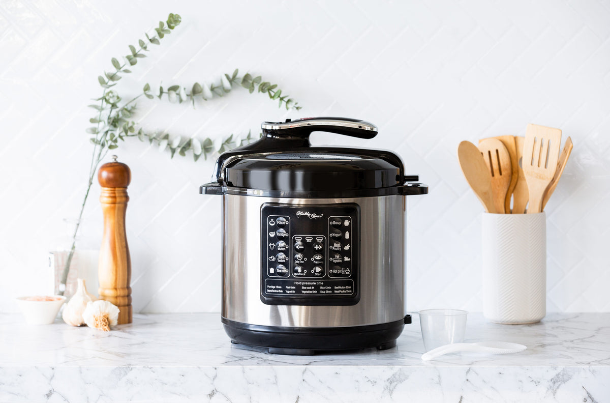 Healthy Choice 6L Electric Pressure Cooker in a modern bright kitchen