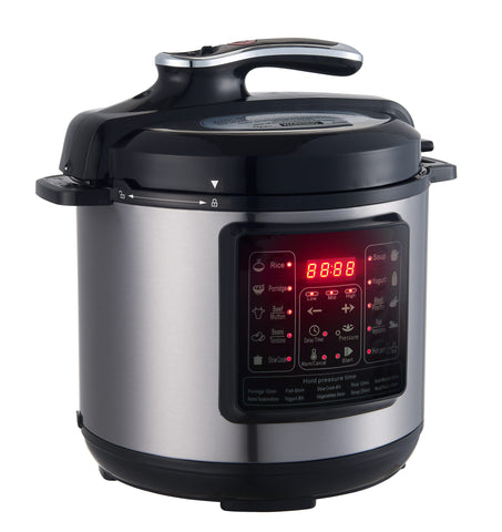 Right-facing Healthy Choice Electric 6L Pressure Cooker 