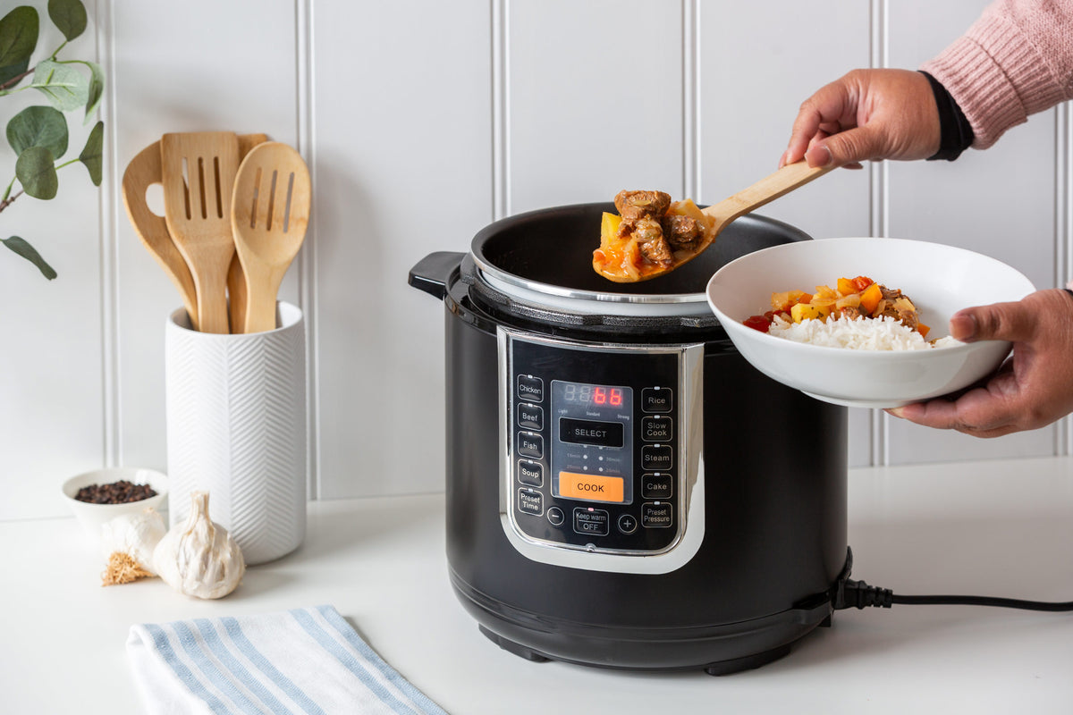 6L Electric Slow & Pressure Cooker (Black) 8 Programs, 1000W